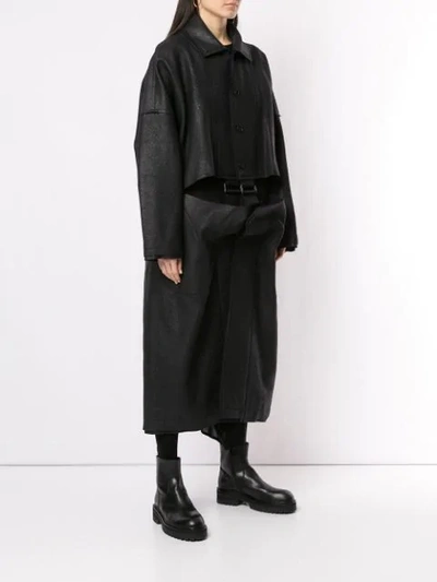 Shop Yohji Yamamoto B/buckle Pt Coat In Black