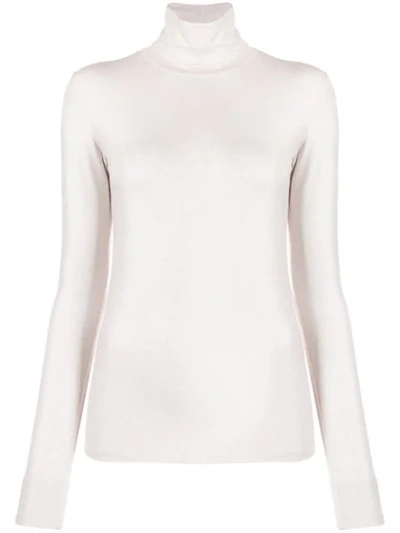Shop Majestic Turtle-neck Long Sleeve Top In Pink