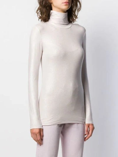 Shop Majestic Turtle-neck Long Sleeve Top In Pink