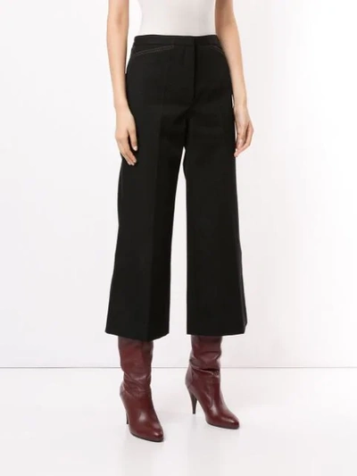 Shop Lemaire Flared Tailored Trousers In Blue