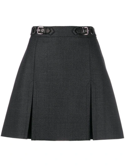 Shop Miu Miu Belted Mini Skirt In 308 Grey