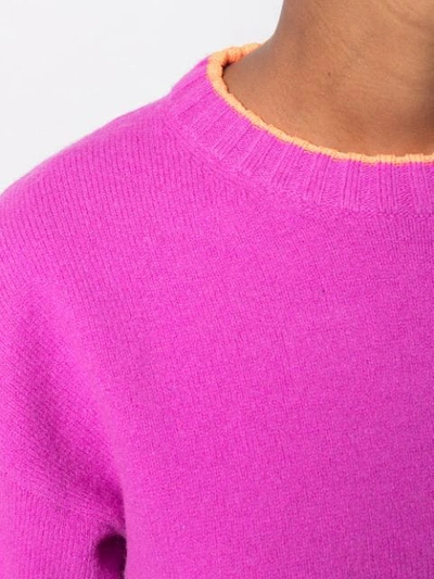 Shop Victoria Victoria Beckham Long Sleeve Knit Jumper In Purple