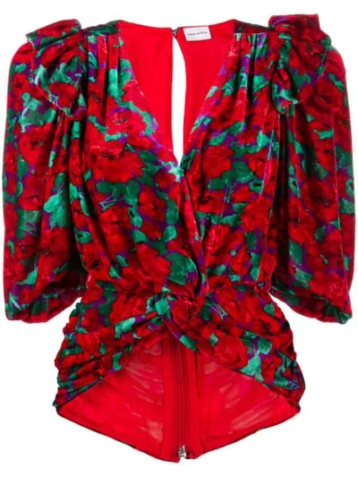 Shop Magda Butrym Toledo Silk Blouse In Red