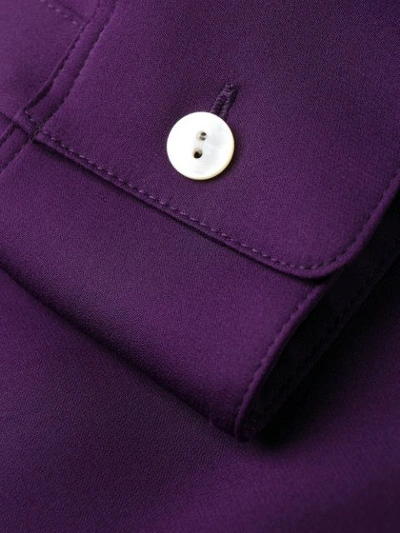 Shop Theory Slim-fit Silk Shirt In Purple