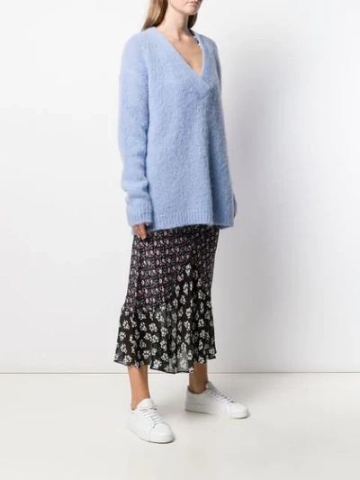 Shop Semicouture Oversized V In Blue