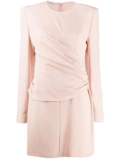 Shop Stella Mccartney Gathered-panel Fitted Mini-dress In Pink