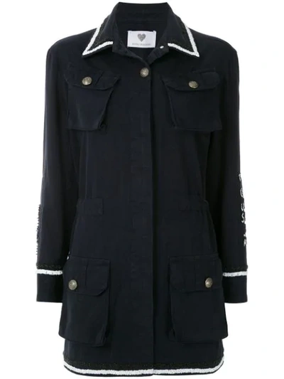 Shop Andrea Bogosian Pablo Embroidered Parka In Blue