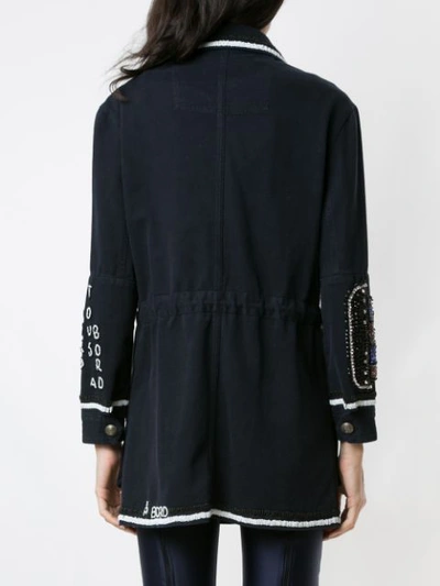 Shop Andrea Bogosian Pablo Embroidered Parka In Blue