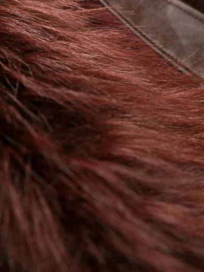 Shop Stella Mccartney Faux Fur Trimmed Cardi-coat In Red