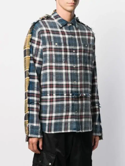 Shop R13 Frayed Plaid Shirt In Multicolour