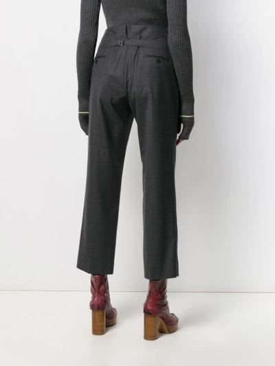 Shop Maison Margiela Cropped High Waisted Trousers In Grey