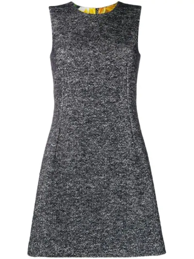 Shop Dolce & Gabbana Sleeveless Knitted Dress In Grey