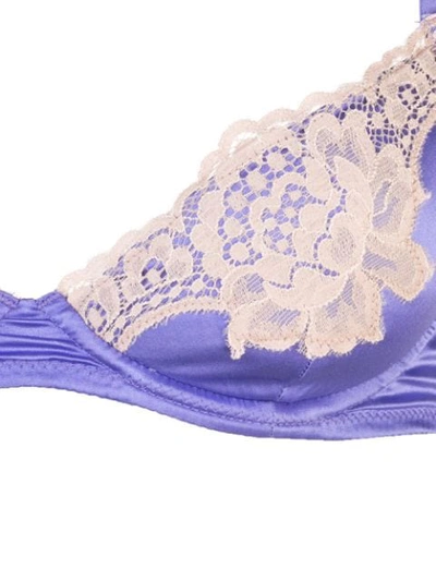 Shop Fleur Du Mal James Lace Padded Demi Bra In Purple