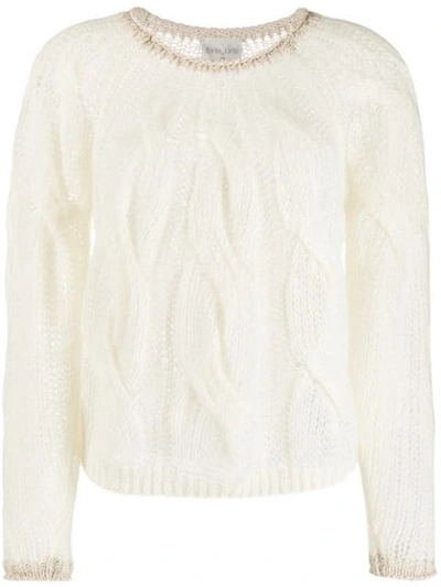 Shop Forte Forte Cable Knit Sweater In Neutrals