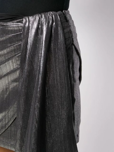 Shop Retroféte Draped Fitted Skirt In Silver