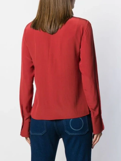 Shop Chloé Tie Neck Blouse In 649 Red 