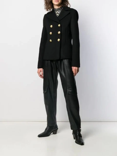 Shop Paco Rabanne Combined Shearling Jacket In Black