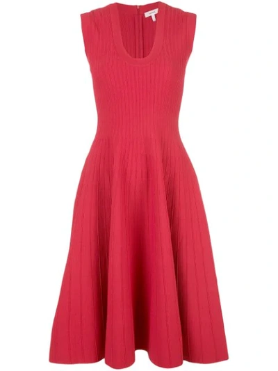 Shop Casasola Sleeveless Round Neck Dress In Red