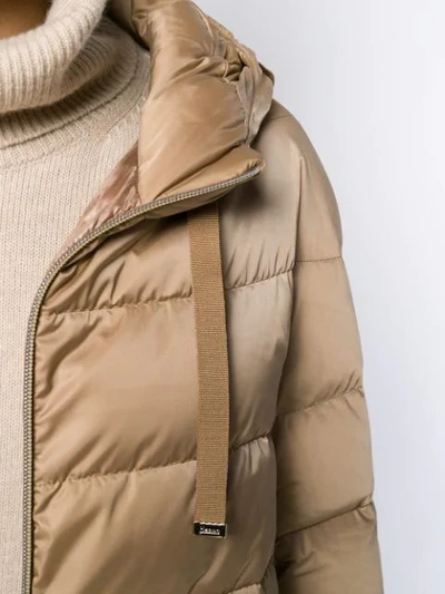 Shop Herno Padded Hooded Jacket In Neutrals