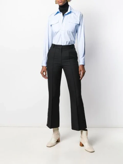 Shop Rokh Kick Flare Tailored Trousers In Black