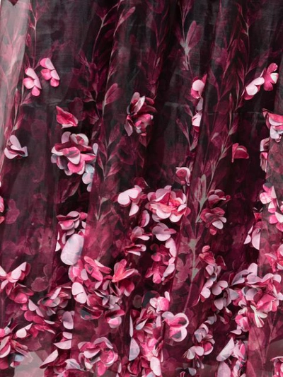 Shop Marchesa Notte Floral Appliqué Gown In Pink