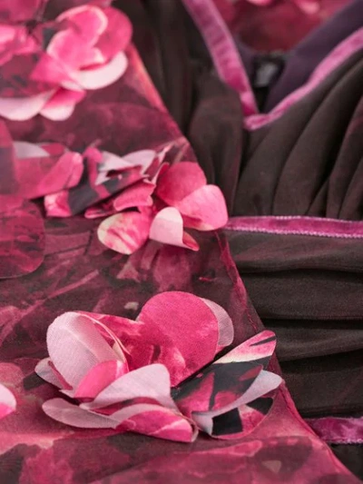 Shop Marchesa Notte Floral Appliqué Gown In Pink