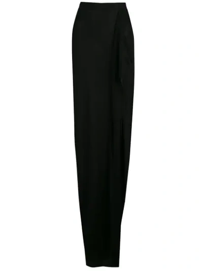 Shop Rick Owens Draped Asymmetric Skirt In Black