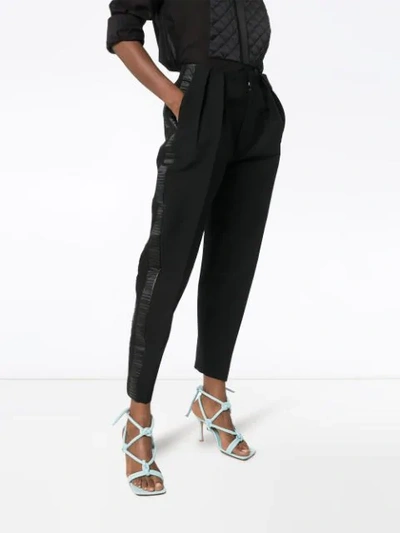 Shop Bottega Veneta Pleated Tapered Trousers In Black