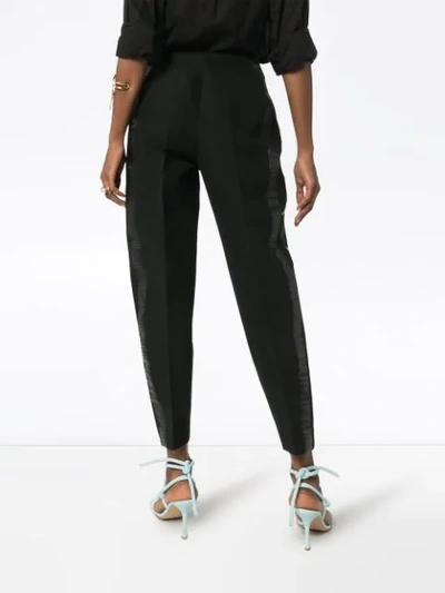 Shop Bottega Veneta Pleated Tapered Trousers In Black