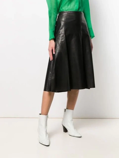 Shop Arma Al-line Leather Skirt In Black