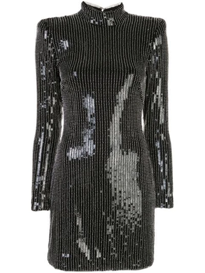 Shop Haney Giorgia Sequinned Mini Dress In Black