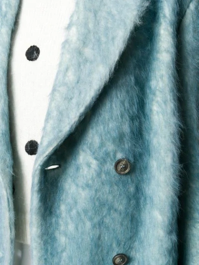 Shop Agnona Double Breasted Coat In 129 Light Blue