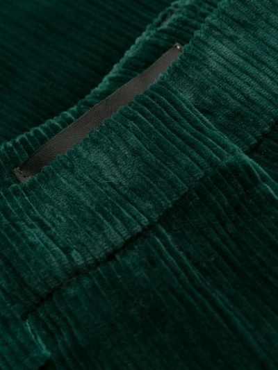 Shop Etro Flared Corduroy Trousers In Green