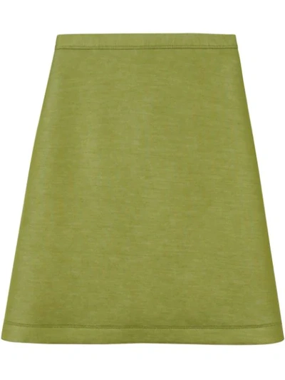 Shop Burberry Double-faced Neoprene Skirt In Green