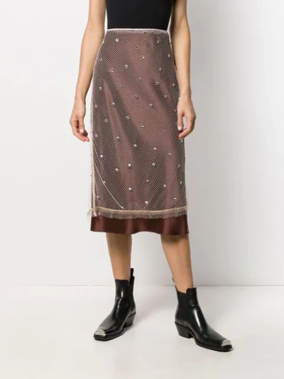 Shop N°21 Embellished Net Skirt In Neutrals