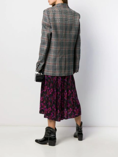 Shop Junya Watanabe Oversized Plaid Blazer In Grey