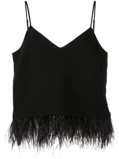 Shop Cinq À Sept Narcissa Feather Top In Black