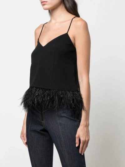 Shop Cinq À Sept Narcissa Feather Top In Black