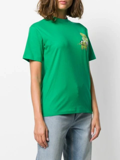 Shop Off-white Tropical Logo Print T-shirt In Green