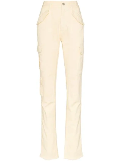 Shop Matthew Adams Dolan Cargo Straight Leg Trousers In Yellow