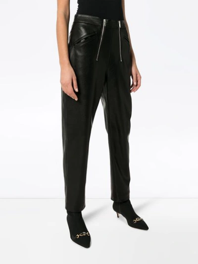 Shop Stella Mccartney Leather-effect High-waisted Trousers In 1000