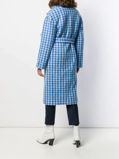 Shop Giada Benincasa Houndstooth Oversized Coat In Blue