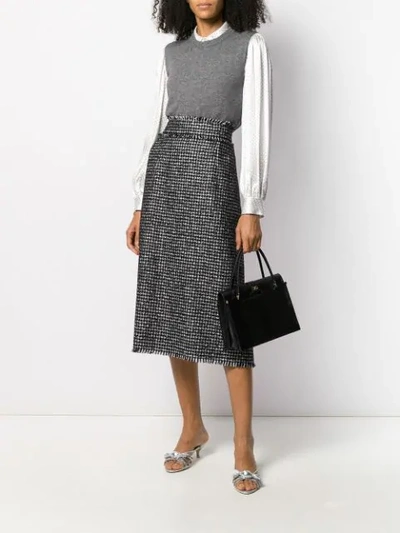 Shop Dolce & Gabbana Houndstooth Skirt In Black