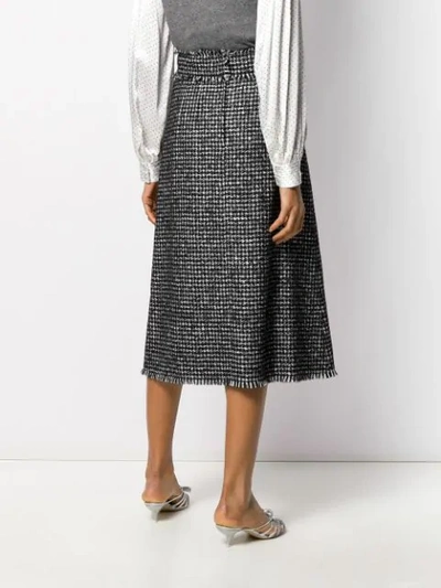 Shop Dolce & Gabbana Houndstooth Skirt In Black