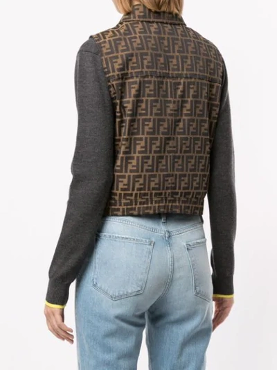 Pre-owned Fendi Zucca Pattern Buttoned Waistcoat In Brown