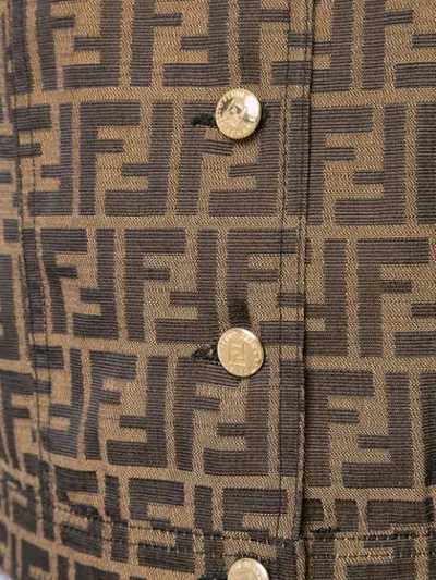 Pre-owned Fendi Zucca Pattern Buttoned Waistcoat In Brown