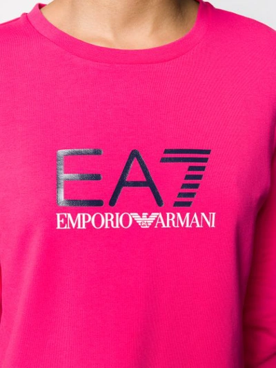 Shop Ea7 Long Sleeve Logo Sweater In Pink