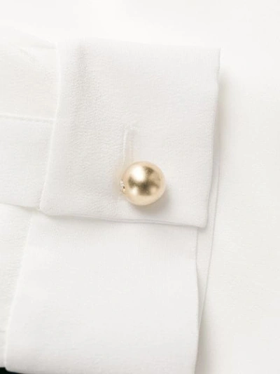 Shop Miu Miu Button Detail Pussy Bow Blouse In White