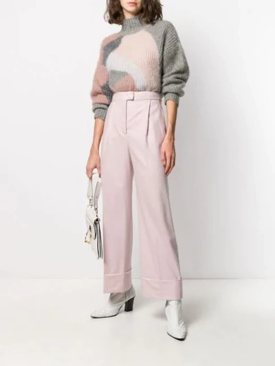 Shop Alberta Ferretti Ribbed Intarsia Knit Jumper In Pink