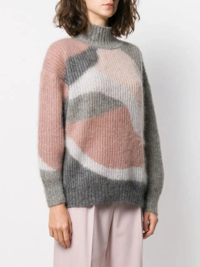 Shop Alberta Ferretti Ribbed Intarsia Knit Jumper In Pink